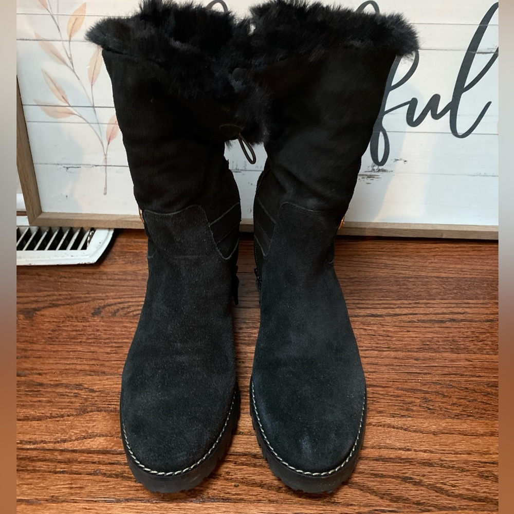 Talbots Tish Foldover Suede and Fur Boots